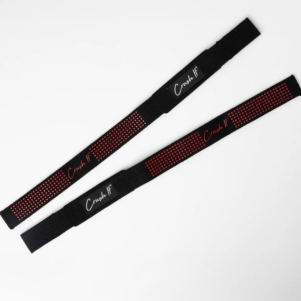 Straps Crush It Core Nutritionals con grip rojo