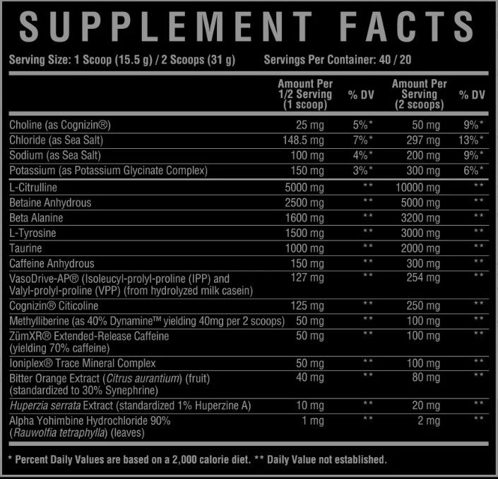 FURY BLACK Hardcore Pre-Workout