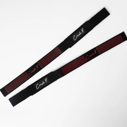 Straps Crush It Core Nutritionals con grip rojo